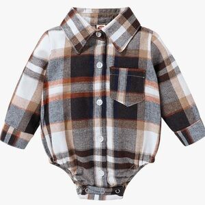 Baby Plaid flannel button down bodysuit